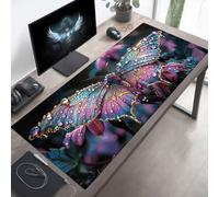 Tappetino Mouse Gaming, 1600x800x3mm Tappetino Mouse Farfalla, Impermeabile e Antiscivolo Tappeto Gaming, Bordo Cucito con Liscio Superficie, Nero per Ufficio PjY13930 3-W