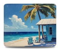 Tappetino Mouse Gaming 230x180x3mm Tappetino Mouse Blu, Base in Gomma Antiscivolo, Superficie Ultra-Liscia, Tracciamento ad Alta Velocità, Accessori Scrivania per Gamer e Ufficio, Spiaggia 0d-574