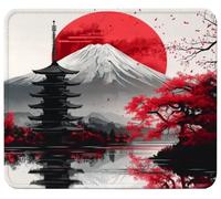 Tappetino Mouse Gaming 260x210mm, Mousepad Cuciture, rosso y0-z203 | Ottimizzato per Sensori da Gioco, Attrito Moderato, Resistente agli Schizzi, Monte Fuji-2 Tappetino per Casa Laptop PC Gaming