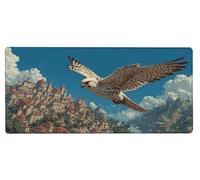 Tappetino Mouse Gaming 700x300x3mm Tappetino Gaming Aquila, Mousepad XXL Città Migliora Precisione e Velocità, Mouse Pad Antiscivolo Impermeabile Tastiera Accessori per Regalo Pad PC, Regalo L-BR22