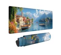 Tappetino Mouse Gaming 800 x 400 x 3mm Mouse Pad Blu Lago, Tappetino Gaming con Base in Gomma Antiscivolo, Ufficio Accessori Impermeabile Resistente per Lavoro, Ufficio, Casa, Regalo Uomo -TL728