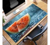 Tappetino Mouse Gaming, 800x300x3mm Tappetino Mouse Anguria, Impermeabile e Antiscivolo Mause Pad, Bordo Cucito Tappeto per Mause con Liscio Superficie, Rosso Mousepad per Ufficio PjY9962 H-P