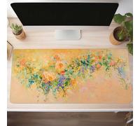 Tappetino Mouse Gaming, 800x300x3mm Tappetino Mouse Farfalla, Impermeabile e Antiscivolo Mause Pad, Bordo Cucito Tppetino per Mause con Liscio Superficie, Giallo Mausepad per Ufficio PjY1246 G-B