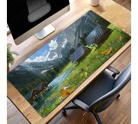 Tappetino Mouse Gaming, 80x40 cm Tappetino Mouse Foresta, Impermeabile e Antiscivolo Mause Pad, Bordo Cucito Tappeto per Mause con Liscio Superficie, Verde Mousepad per Ufficio PjY8276 O-R