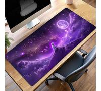Tappetino Mouse Gaming, 80x40 cm Tappetino Mouse Viola, Impermeabile e Antiscivolo Mause Pad, Bordo Cucito Tappeto per Mause con Liscio Superficie, Cielo Mousepad per Ufficio PjY2620 G-B