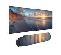 Tappetino Mouse Gaming 900 x 300 x 3mm Mouse Pad Mare Alba, Tappetino Gaming con Base in Gomma Antiscivolo, Ufficio Accessori Impermeabile Resistente per Lavoro, Ufficio, Casa, Regalo Uomo -TL14L3