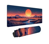 Tappetino Mouse Gaming 900 x 400 mm Mouse Pad Blu Giapponese, Tappetino Gaming con Base in Gomma Antiscivolo, Ufficio Accessori Impermeabile Resistente per Lavoro, Ufficio, Casa, Regalo Uomo -TL56GB