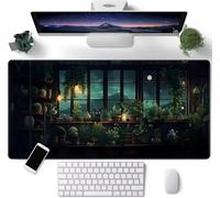 Tappetino Mouse Gaming,900x400x2mm Grande Mousepad,Keyboard Pad con Base in Gomma Antiscivolo,tappetino per mouse XXL Gioco con Bordi Cuciti per Home e Office(Casa delle piante)