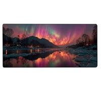 Tappetino Mouse Gaming 900x400x3mm Tappetino Gaming Aurora, Mousepad XXL Nevicare Migliora Precisione e Velocità, Mouse Pad Antiscivolo Impermeabile Tastiera Accessori per Regalo Pad PC, Regalo S-HP29