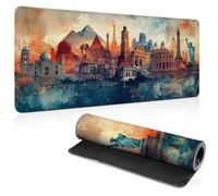 Tappetino Mouse Gaming, 900x450mm Tappetino Mouse XXL colore 0c0-94 | Mouse Pad Grande, Ottimizzato per i Sensori da Gioco, Migliora Precisione e Velocità, per Mac e PC, Architettura (2)