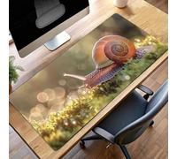 Tappetino Mouse Gaming, 90x40 cm Tappetino Mouse Lumache, Impermeabile e Antiscivolo Mause Pad, Bordo Cucito Tappeto per Mause con Liscio Superficie, Giallo Mousepad per Ufficio PjY1632 D-U