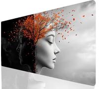 Tappetino Mouse Gaming Albero Mouse Pad XXL 900x400mm Design Resistente, Grigio Tappetino Scrivania Grande Superficie Base in Gomma, Sottomano Scrivania per Una Presa Stabile su Superfici Lisce a-1919