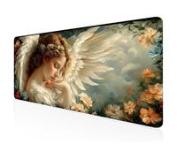 Tappetino Mouse Gaming, Angelo Fiore Mouse Pad XXL Esteso di Grandi Dimensioni, Lavabile Bordi Cuciti Tappetino Scrivania, Base in Gomma Antiscivolo Mousepad, para PC, MacBook 100x50cm a-93