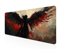 Tappetino Mouse Gaming, Angelo Oscuro Mouse Pad XXL Esteso di Grandi Dimensioni, Lavabile Bordi Cuciti Tappetino Scrivania, Base in Gomma Antiscivolo Mousepad, para PC, MacBook 100x50cm a-53