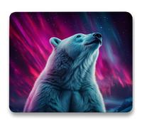 Tappetino Mouse Gaming - aurora, Tappetino Mouse per Computer con Base in Gomma Antiscivolo, Migliora Precisione e Velocità, Portatile Mousepad, 42 x 35 cm, Accessori Gaming - Orso polare (3) c0-464