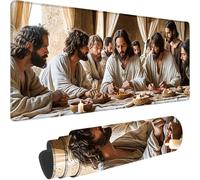 Tappetino Mouse Gaming Beige Esteso Tappetino Mouse XXL 1600x800x3 mm, L'ultima Cena Mouse Pad dal Design con Bordi Cuciti, Maggiore Precisione e Velocità Mousepad Gaming per Lavoro PC, Regalo G-B