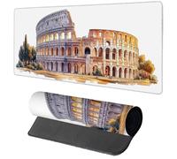 Tappetino Mouse Gaming Bianco Tappetino Mouse XXL 800x300x3mm, Mousepad Architettura Sottomano Scrivania Grande con Bordi Cuciti per Pad PC Accessori Gaming, Ufficio Accessori Scrivania, Regalo C-9227