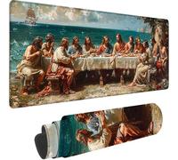 Tappetino Mouse Gaming Blu Esteso Tappetino Mouse XXL 800x300x3 mm, L'ultima Cena Mouse Pad dal Design con Bordi Cuciti, Maggiore Precisione e Velocità Mousepad Gaming per Lavoro Ufficio, Regalo T-3