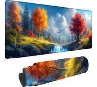 Tappetino Mouse Gaming Blu Esteso Tappetino Mouse XXL 900 x 400 x 3 mm, Paesaggio Mouse Pad dal Design con Bordi Cuciti, Maggiore Precisione e Velocità Mousepad Gaming per Lavoro Ufficio, Regalo H-O