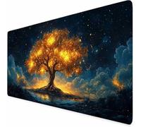 Tappetino Mouse Gaming Blu Mouse Pad XXL Astratto 150 x 80 cm, Impermeabile Tappetino Gaming con Bordi Cuciti, Base in Gomma Antiscivolo Accessori Scrivania per Studio, Laptop, Regalo Uomo -XZ396