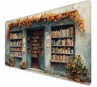 Tappetino Mouse Gaming Blu Mouse Pad XXL Casa Del Libro 150 x 80 cm, Impermeabile Tappetino Gaming con Bordi Cuciti, Base in Gomma Antiscivolo Accessori Scrivania per Laptop, Regalo Uomo -XZ964