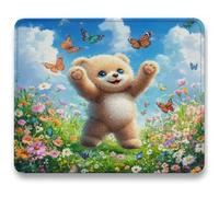 Tappetino Mouse Gaming - blu, Tappetino Mouse per Computer con Base in Gomma Antiscivolo, Scorrimento Facile, Migliora Precisione e Velocità, Portatile Mousepad Piccolo, 42 x 35 cm - Orso c0-579