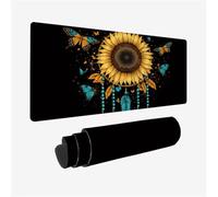 Tappetino Mouse Gaming, Cacciatore Di Sogni Tappetino Mouse 700x300x3mm, Girasole Mouse Pad Gaming Accessori per Migliorare la Precisione e la Velocità, Impermeabile, Antiscivolo, Lavabile, Model431