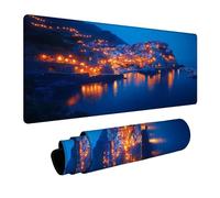 Tappetino Mouse Gaming Cinque Terre Tappetino Scrivania Vista notturna Mousepad 300x600x3 mm Precisione e Velocità Migliorate, Mousepad xxl Copri Scrivania per Pc Portatile Tastiera Gaming FSBD-6221