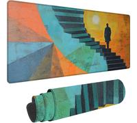 Tappetino Mouse Gaming Colore Arancione Tappetino Mouse XXL 900x300x3 mm, Scale Mousepad con Bordi Cuciti, Waterproof Sottomano Scrivania Migliorare la Precisione e la Velocità per Giocatori w-3102