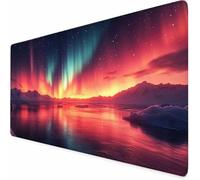 Tappetino Mouse Gaming Colore Mouse Pad XXL Aurora 80 x 30 cm, Impermeabile Tappetino Gaming con Bordi Cuciti, Base in Gomma Antiscivolo Accessori Scrivania per Studio, Laptop, Regalo Uomo -XZ51M