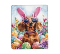 Tappetino Mouse Gaming, Dachshund Dog Happy Easter Day Puppy Dog Tampone per Mouse Base in Gomma Tappetino per Il Mouse da Gioco Multifunzionale Gaming Mousepad per Laptop Pc 25X30Cm