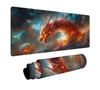 Tappetino Mouse Gaming Drago Tappetino Scrivania Universo Mousepad 50x100x0.3 cm Precisione e Velocità Migliorate, Mousepad xxl Copri Scrivania per Pc Portatile Tastiera Gaming Regalo Uomo FSBD-5211