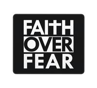 Tappetino Mouse Gaming Faith Over Fear Scripture Verse Christianity Portatile Tappetino per Mouse da Gioco Bordi Cuciti Mousepad per Pc Mac Gaming 10X12In