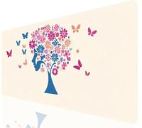 Tappetino Mouse Gaming Fiore Mouse Pad XXL 900x300mm Design Resistente, Rosa Tappetino Scrivania Grande Superficie Antiscivolo Base Gomma, Sottomano Scrivania per Presa Stabile su Superfici a-660