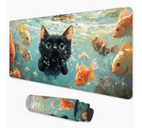 Tappetino Mouse Gaming Gatto Mouse Pad Carpa koi, Sottomano Scrivania Grande 700x400 mm Migliora la Precisione e la Velocità, Mousepad Impermeabile e Antiscivolo per PC, MacBook, Laptop 3Y-1238
