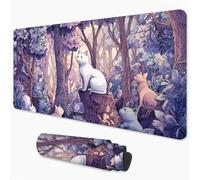 Tappetino Mouse Gaming Gatto Mouse Pad Foresta, Sottomano Scrivania Grande 500x250 mm Migliora la Precisione e la Velocità, Mousepad Impermeabile e Antiscivolo per PC, MacBook, Laptop 3Y-1308