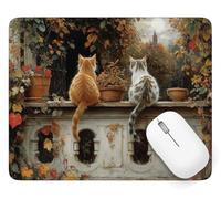 Tappetino Mouse Gaming, Gatto Tappetino per Mouse 320 x 260 mm, A-4418 | Impermeabile e Antiscivolo Mousepad, Ufficio Accessori Gaming, Sottomano Scrivania con Liscio Superficie Decor, Luna