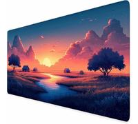 Tappetino Mouse Gaming Grande 100 x 50 cm Mouse Pad Colore Alba Accessori Scrivania, Mousepad con Base in Gomma Antiscivolo Impermeabile con Bordi Cuciti per Gaming, Computer, Laptop, Ufficio -XZ76D