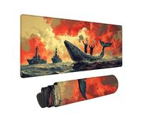 Tappetino Mouse Gaming Grande 1200 x 600 x 3MM Mouse Pad Grigio Guerra In Mare, Mousepad Impermeabile, Tappetino Gaming con Bordi Cuciti Base in Gomma Antiscivolo, Mousepad per Laptop, Regalo -TL3G4