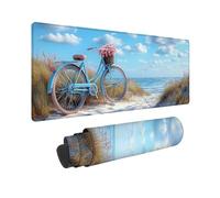 Tappetino Mouse Gaming Grande 120x60 cm Mouse Pad Blu Bicicletta, Mousepad Impermeabile, Tappetino Gaming con Bordi Cuciti Base in Gomma Antiscivolo, Mousepad per Studio, Laptop, Regalo Uomo -TL90VS