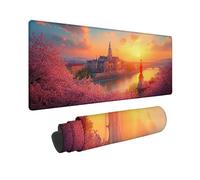 Tappetino Mouse Gaming Grande 1500 x 800 x 3MM Mouse Pad Rosa Città, Mousepad Impermeabile, Tappetino Gaming con Bordi Cuciti Base in Gomma Antiscivolo, Mousepad per Laptop, Regalo Uomo -TL6HO