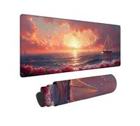 Tappetino Mouse Gaming Grande 600 x300 x 3MM Mouse Pad Rosa Mare, Mousepad Impermeabile, Tappetino Gaming con Bordi Cuciti Base in Gomma Antiscivolo, Mousepad per Studio, Laptop, Regalo Uomo -TL13I0