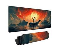 Tappetino Mouse Gaming Grande 700 x 300 x 3MM Mouse Pad Grigio Guerra In Mare, Mousepad Impermeabile, Tappetino Gaming con Bordi Cuciti Base in Gomma Antiscivolo, Mousepad per Laptop, Regalo -TL20Z5
