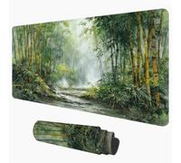 Tappetino Mouse Gaming Grande 80 x 40 cm Tappeto Scrivania, Bambù 1D#259 | Superficie Liscia e Resistente All'acqua, Bordi Cuciti per Prevenire lo Sfilacciamento, Base in Gomma Antiscivolo, Ufficio