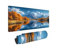 Tappetino Mouse Gaming Grande 80x40 cm Mouse Pad Blu Lago, Mousepad Impermeabile Resistente, Tappetino Gaming con Bordi Cuciti Base in Gomma Antiscivolo, Mousepad per Studio, Laptop, Regalo -TL696U