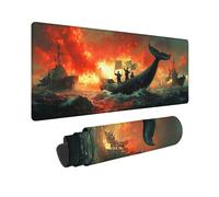 Tappetino Mouse Gaming Grande 900 x 300 x 3MM Mouse Pad Grigio Guerra In Mare, Mousepad Impermeabile, Tappetino Gaming con Bordi Cuciti Base in Gomma Antiscivolo, Mousepad per Laptop, Regalo -TL44B6