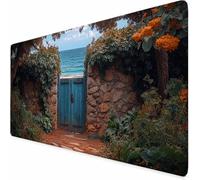 Tappetino Mouse Gaming Grande 900 x 300 x 3MM Mouse Pad Verde Pianta Accessori Scrivania, Mousepad con Base in Gomma Antiscivolo Impermeabile con Bordi Cuciti per Gaming, Laptop, Ufficio -XZ81BM