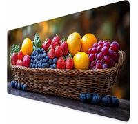Tappetino Mouse Gaming Grande 900 x 400 mm Mouse Pad Colore Frutta Accessori Scrivania, Mousepad con Base in Gomma Antiscivolo Impermeabile con Bordi Cuciti per Gaming, Laptop, Ufficio -XZ32NEK