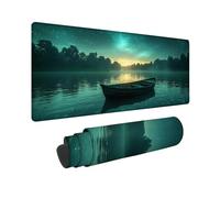 Tappetino Mouse Gaming Grande 90x40 cm Mouse Pad Blu Lago, Mousepad Impermeabile Resistente, Tappetino Gaming con Bordi Cuciti Base in Gomma Antiscivolo, Mousepad per Studio, Laptop, Regalo -TL1BT