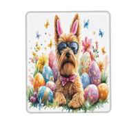 Tappetino Mouse Gaming, Happy Easter Day Terrier Dog Puppy Dog Tampone per Mouse Antiscivolo Tappeto Mouse Multifunzionale Tappetino per Mouse per Ufficio Laptop 25X30Cm